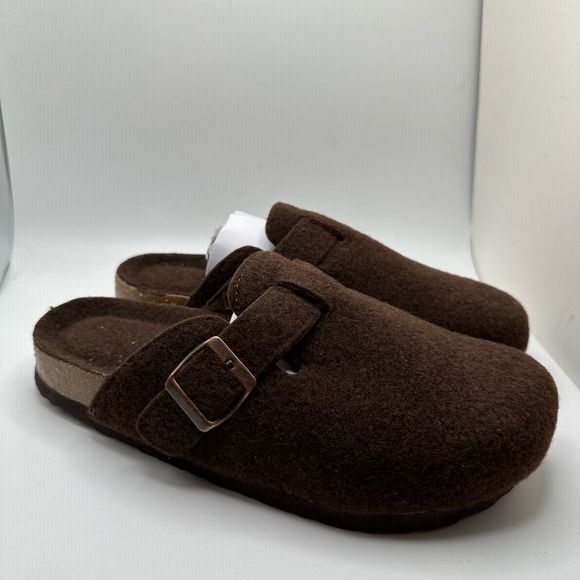 CUSHIONAIRE Womens Clog 8 BROWN WOOL - Picture 1 of 7